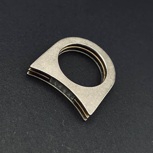 Vintage Sterling Silver Modernist Negative Space Ring Size 7.75 - Picture 7 of 11